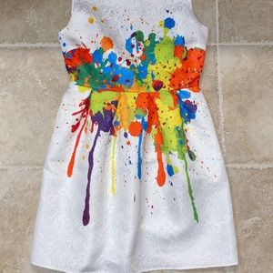 Paint splotch white dress
